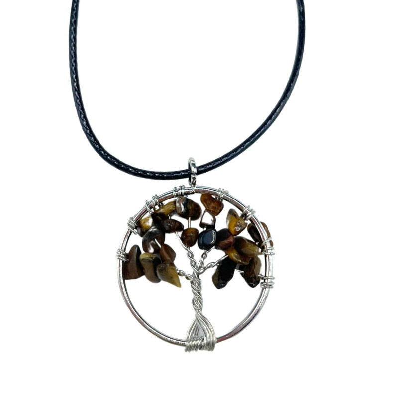Pendentif Arbre de Vie - Oeil de Tigre