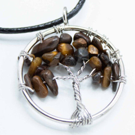 Pendentif Arbre de Vie - Oeil de Tigre