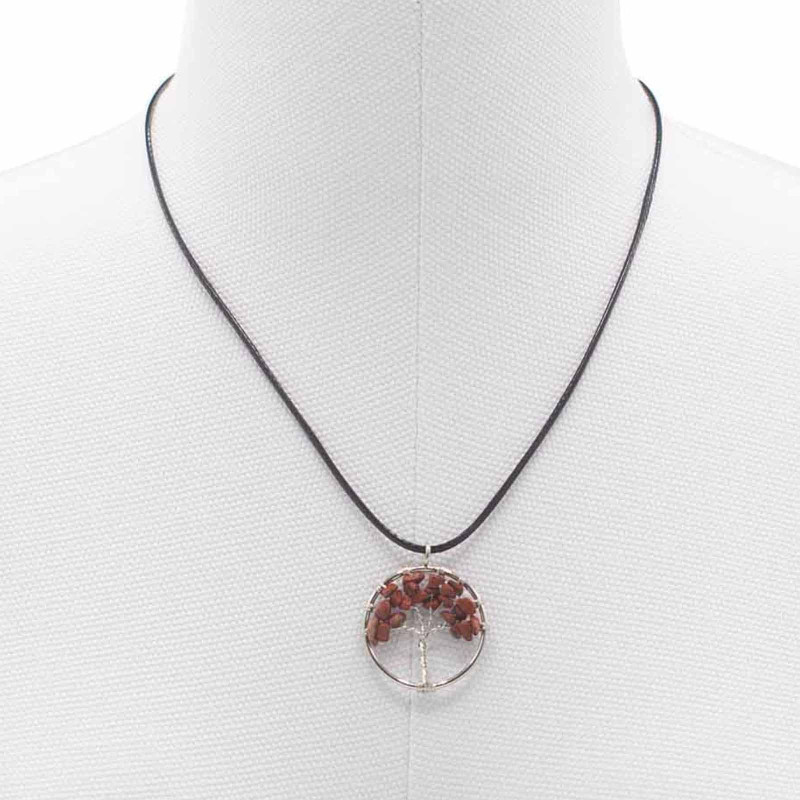 Pendentif Arbre de Vie - Jaspe Rouge