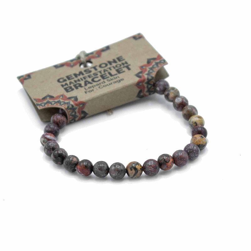 Bracelet Manifestation en Pierres Précieuses - Peau de Léopard - Courage