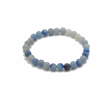 Bracelet Manifestation en Pierres Précieuses - Agate Dentelle Bleue - Indépendance