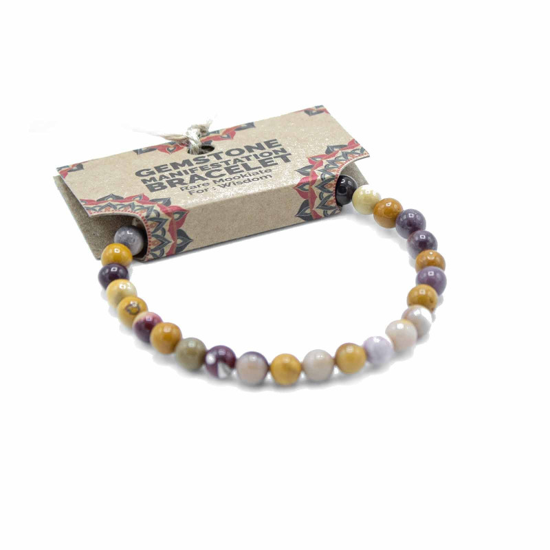 Bracelet de manifestation de pierres précieuses - Mookiate rare - Sagesse