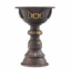 Gobelet rituel en cuivre antique avec triple lune 8x13cm