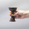 Gobelet rituel en cuivre antique avec triple lune 8x13cm