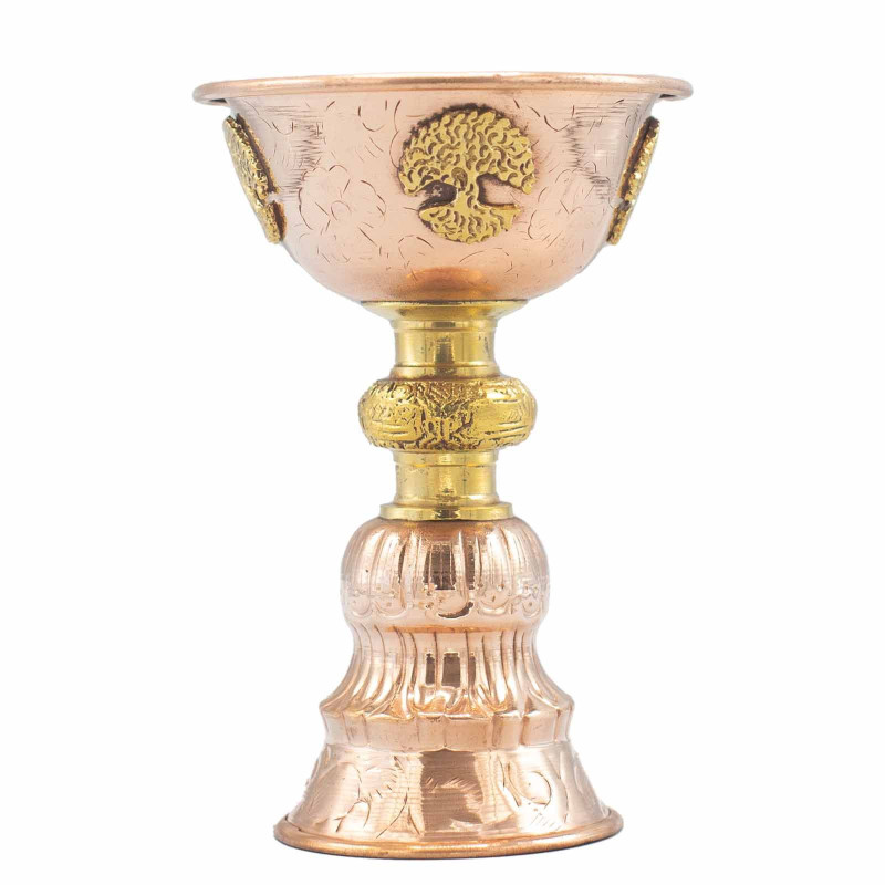 Coupe rituelle en cuivre avec arbre de vie 10x15cm