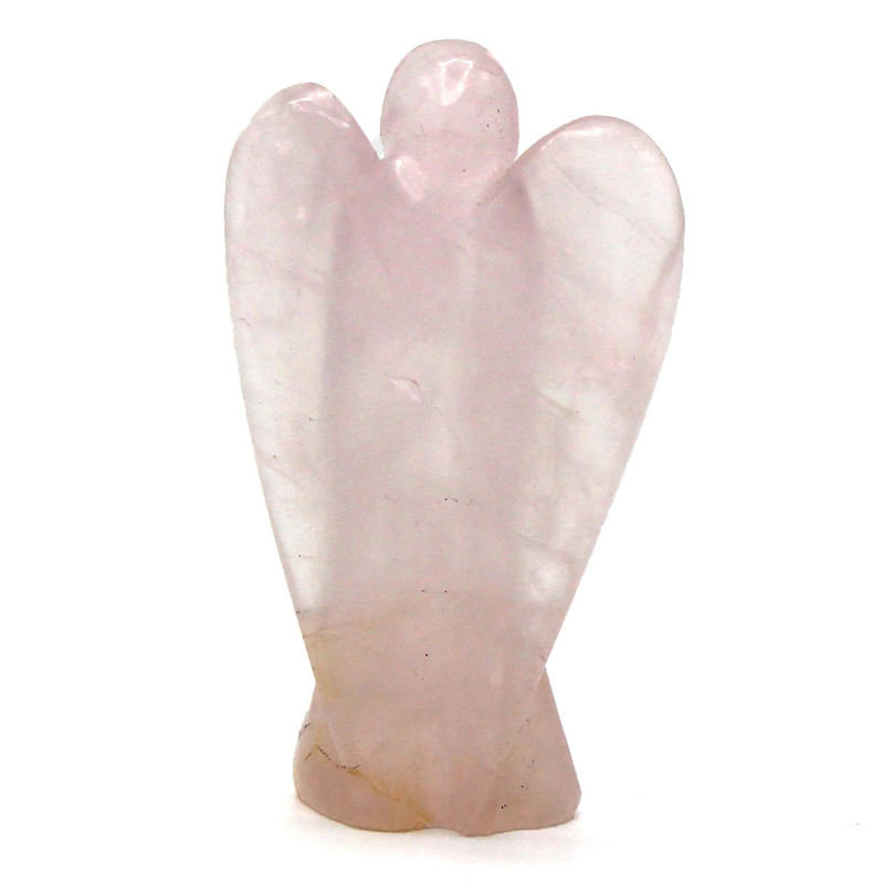 Ange en pierre précieuse sculpté à la main - Quartz rose