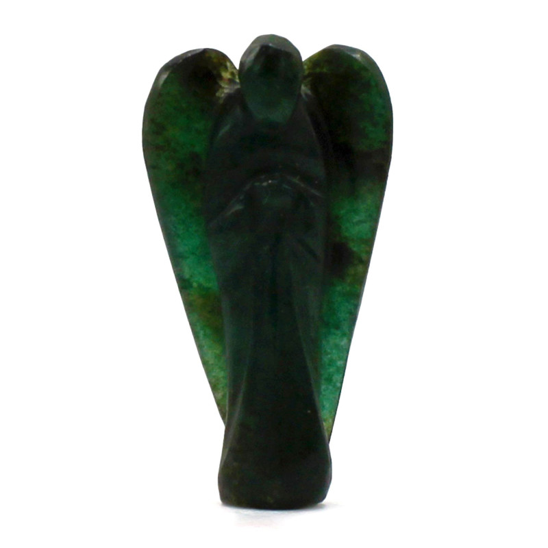 Ange en pierre précieuse sculptée à la main - Aventurine verte