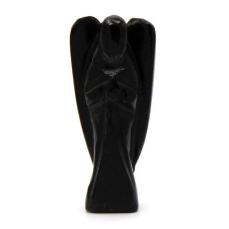Ange en pierre précieuse sculpté à la main - Agate noire