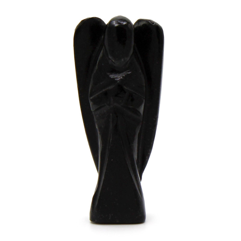 Ange en pierre précieuse sculpté à la main - Agate noire