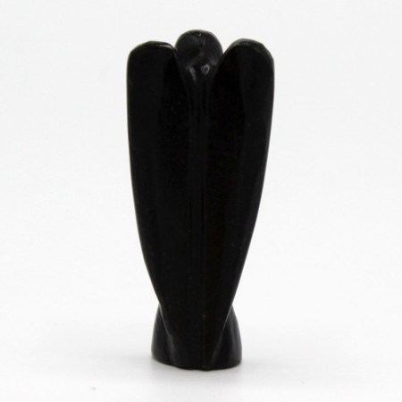 Ange en pierre précieuse sculpté à la main - Agate noire