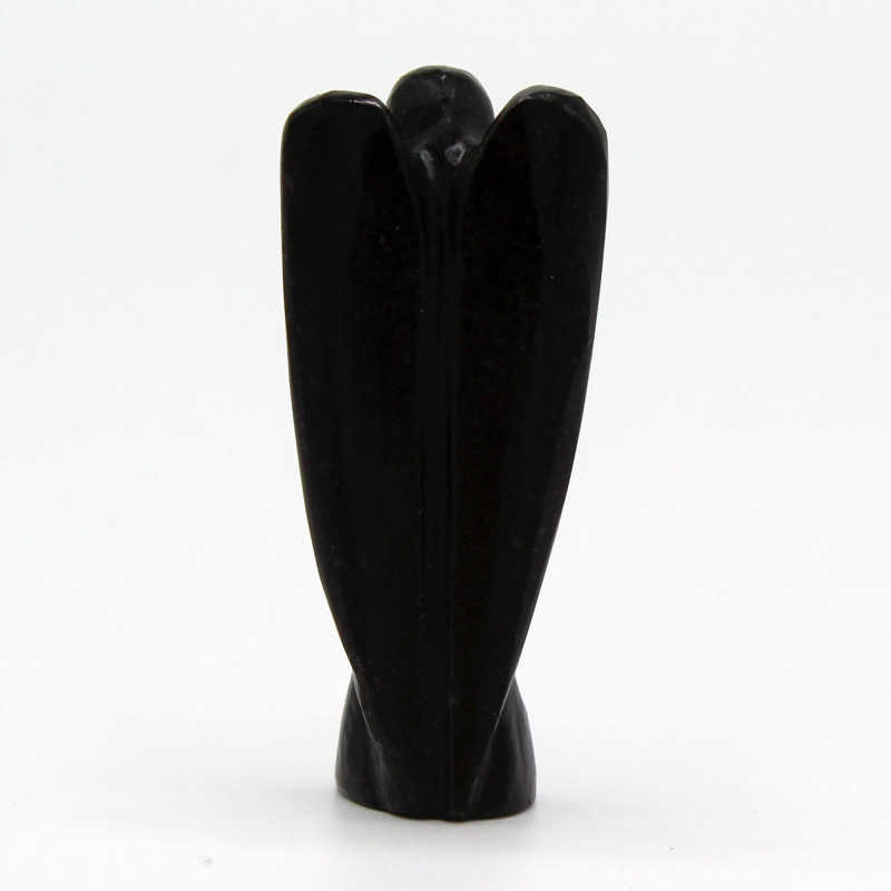 Ange en pierre précieuse sculpté à la main - Agate noire