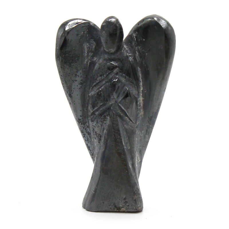 Ange en pierre précieuse sculptée à la main - Hématite