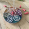 Porte-encens en pierre ollaire 10 cm - Sept chakras
