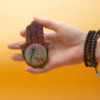 Porte-encens Hamsa en stéatite 9 x 6 cm - Éléphant et palmier
