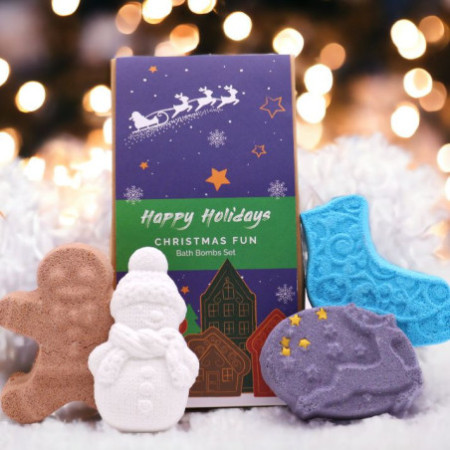 Coffret cadeau de bombes de bain amusantes de Noël