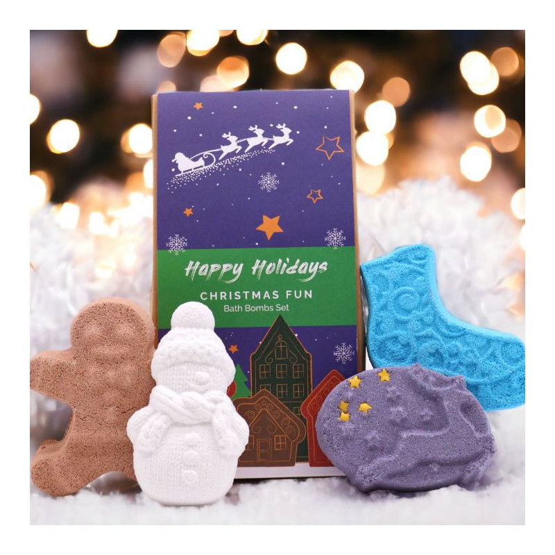 Coffret cadeau de bombes de bain amusantes de Noël