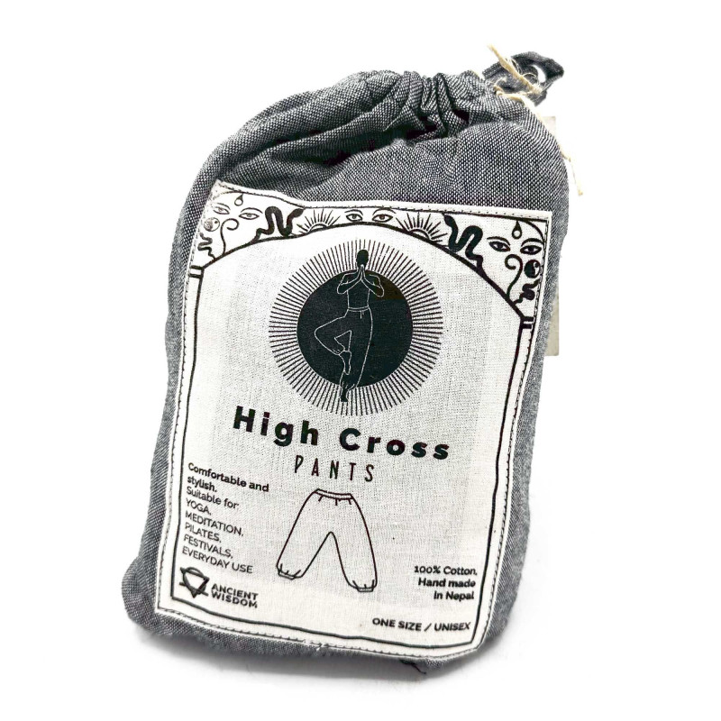 Pantalon de yoga et de festival - Imprimé High Cross Himalayan sur gris