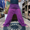 Pantalon de yoga et de festival - Mantra mandala du pêcheur thaïlandais sur violet