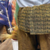 Pantalon de yoga et de festival - Mantra mandala du pêcheur thaïlandais sur orange