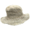 Chapeau bohème tricoté à la main en chanvre et coton - Naturel