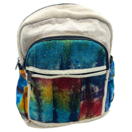 Sac à dos moyen en chanvre Tiedye sans imprimé