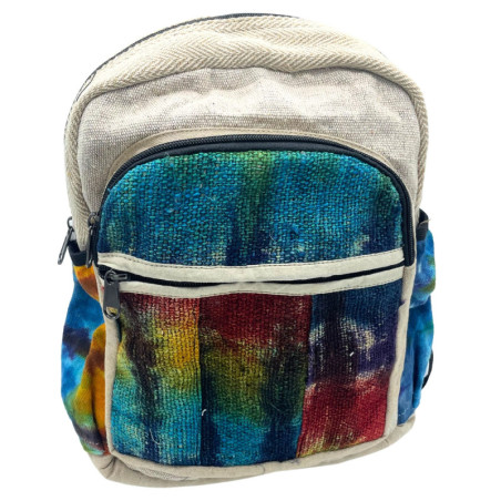 Sac à dos moyen en chanvre Tiedye sans imprimé