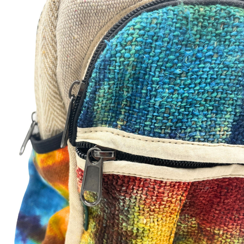 Sac à dos moyen en chanvre Tiedye sans imprimé