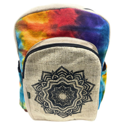 Grand sac à dos en chanvre Tiedye - Mandala