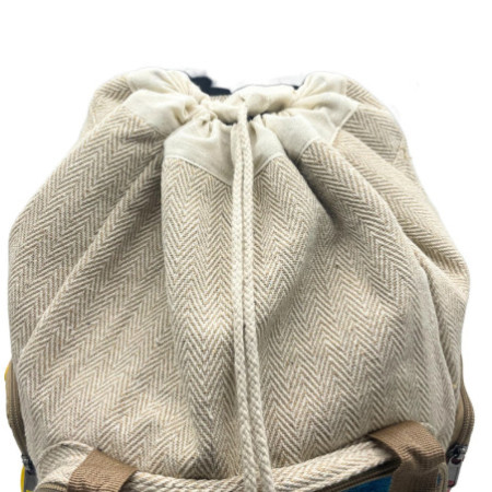 Grand sac à dos carré en chanvre Tiedye