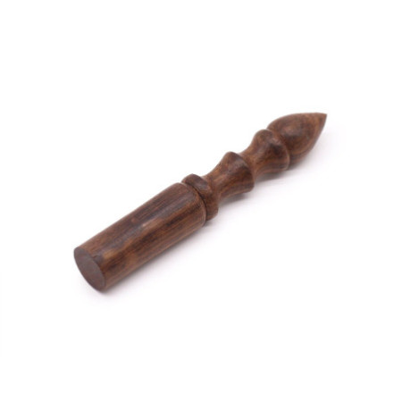Bâton en bois - 12 cm - Manche profilé - sans cuir