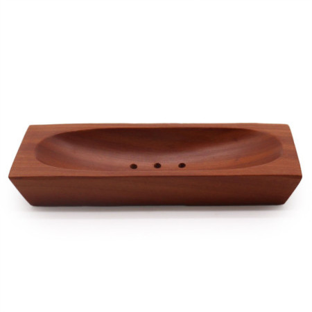 Porte-savon classique en acajou - Rectangulaire