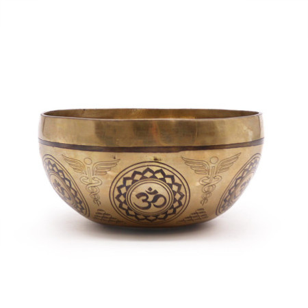 Bol de guérison tibétain gravé - 16 cm - 7 chakras