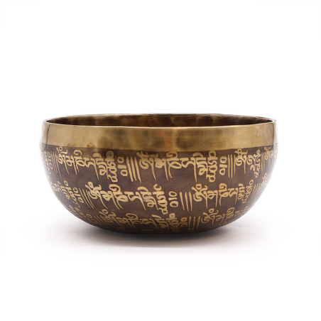 Bol de guérison tibétain gravé - 16 cm - Mantra