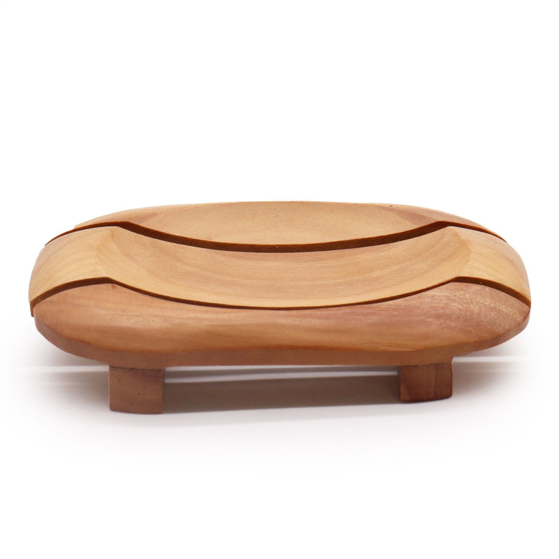 Porte-savon classique en acajou - Ovale dans un rectangle