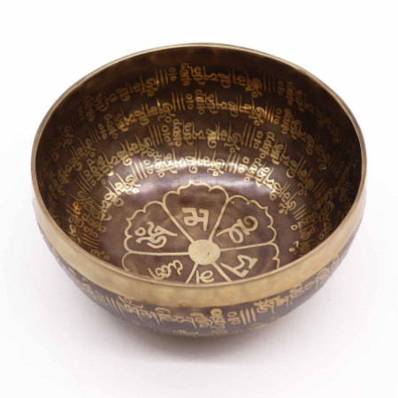 Bol de guérison tibétain gravé - 16 cm - Mantra