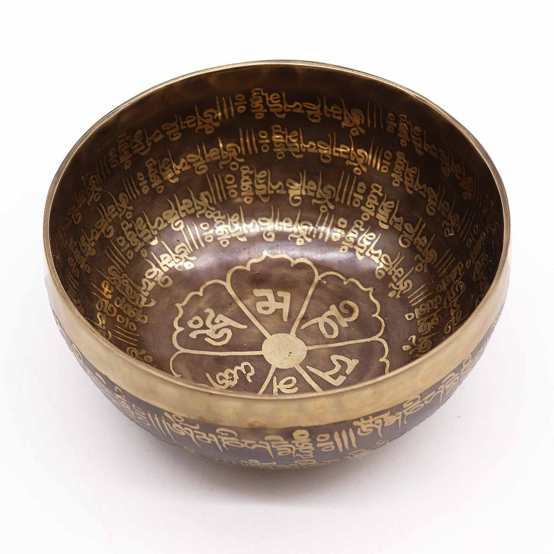 Bol de guérison tibétain gravé - 16 cm - Mantra
