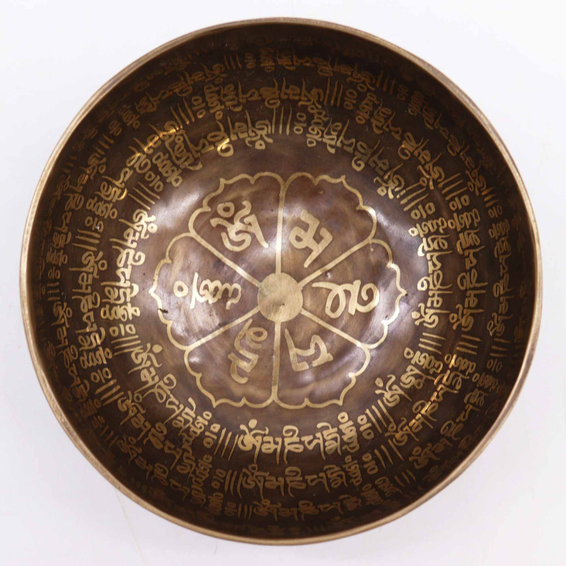 Bol de guérison tibétain gravé - 16 cm - Mantra