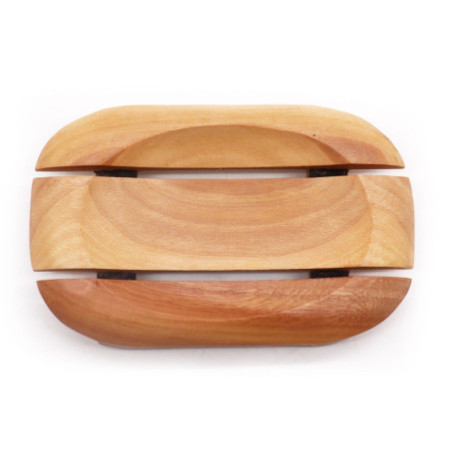 Porte-savon classique en acajou - Ovale dans un rectangle