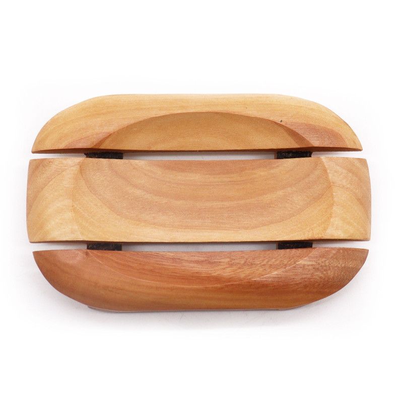 Porte-savon classique en acajou - Ovale dans un rectangle
