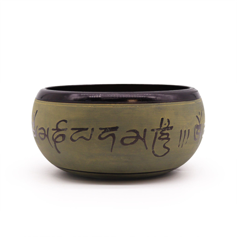 Bol chantant en poudre de terre - Mantra Five Buddha - 16 cm