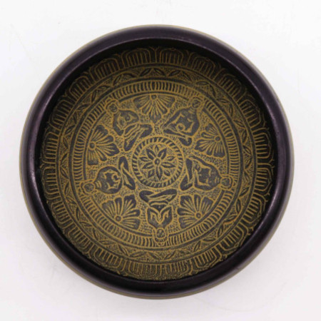 Bol chantant en poudre de terre - Mantra Five Buddha - 16 cm