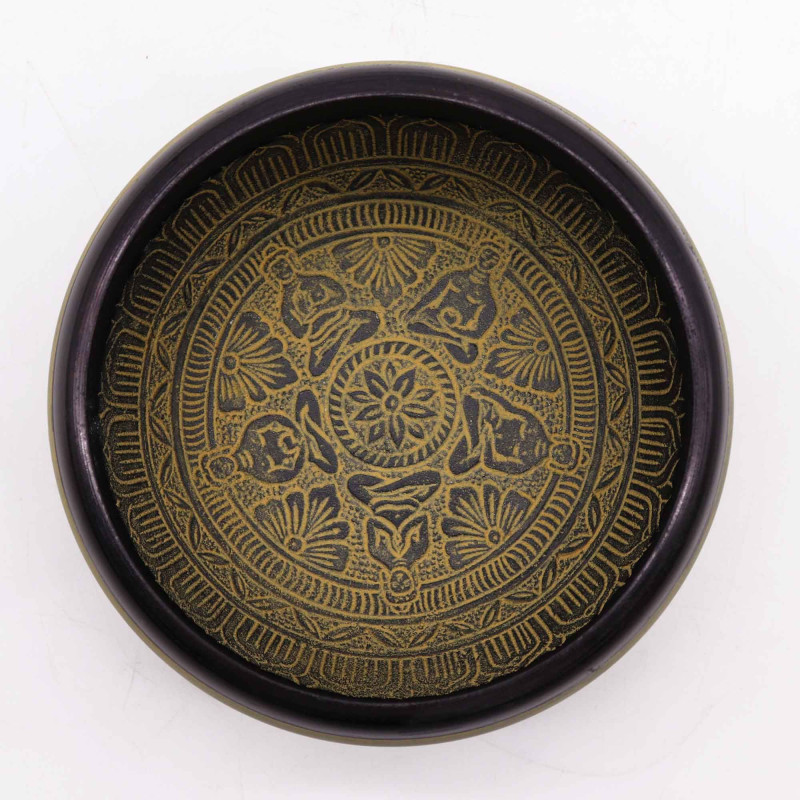 Bol chantant en poudre de terre - Mantra Five Buddha - 16 cm