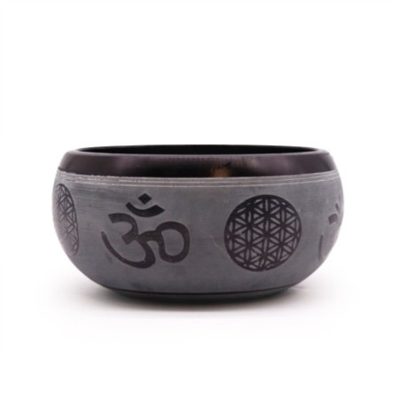 Bol chantant en poudre de terre - Om Five Buddha - 16 cm