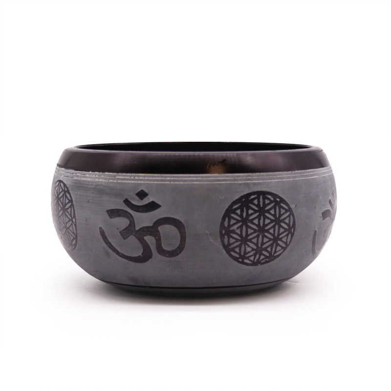 Bol chantant en poudre de terre - Om Five Buddha - 16 cm