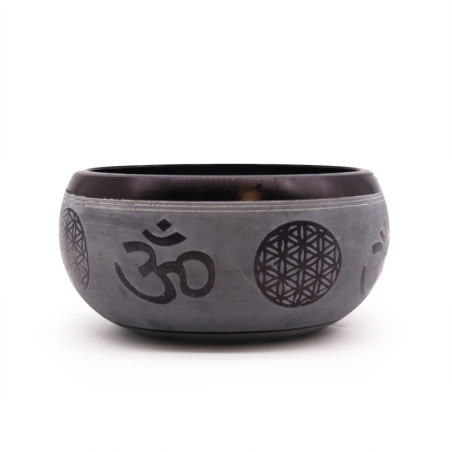 Bol chantant en poudre de terre - Om Five Buddha - 16 cm