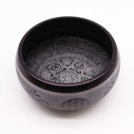 Bol chantant en poudre de terre - Om Five Buddha - 16 cm