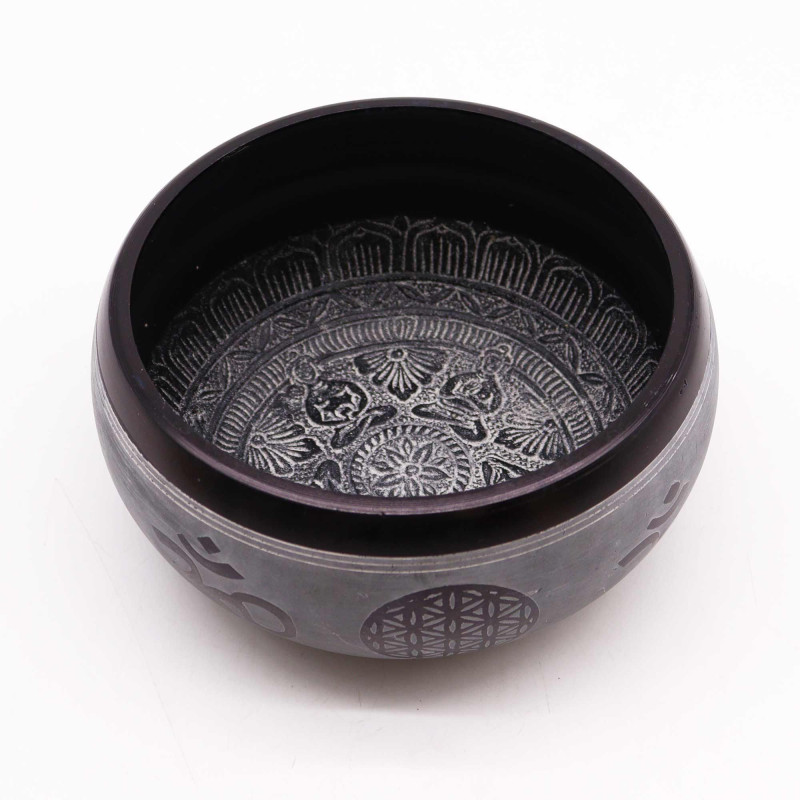 Bol chantant en poudre de terre - Om Five Buddha - 16 cm
