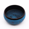 Bol chantant en poudre de terre - Mantra bleu Cinq Bouddhas - 16 cm