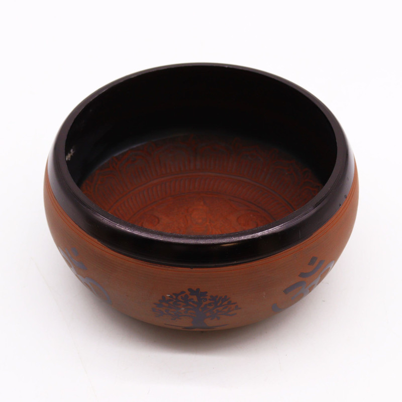 Bol chantant en poudre de terre - Argile Om Buddha - 16 cm