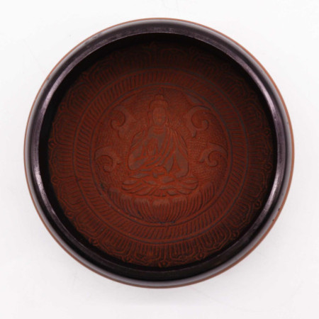 Bol chantant en poudre de terre - Argile Om Buddha - 16 cm